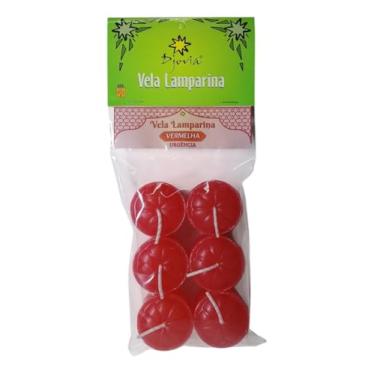 Imagem de Vela Lamparina Especial Djovia Vermelha Urgência 6 Unidades