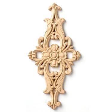 Imagem de Apliques esculpidos em madeira para móveis decorativos, apliques de madeira e onlays sem pintura, faça você mesmo, decalque de entalhe de móveis para porta, parede, armário, cômoda, espelho, cama 7,8