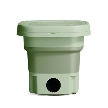 Imagem de Mini Máquina de Lavar 12L Portátil Dobrável com Centrífuga para Roupas Pequenas Moderna mini lavadora de roupas (verde-12L)
