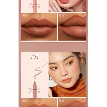 Imagem de Conjunto de Lápis Boca Batom Longa Duração Não-aderente Multifuncional Fácil Aplicar Resistente a Borros com Final Mate