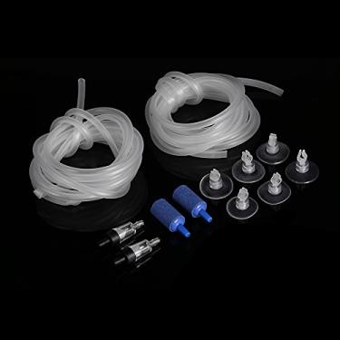 Imagem de Tubo de Oxigênio Aquário Mangueiras Macias Válvula Parada Ventosas Pedra Bolhas Ar Acessórios para Tanque Peixes Fornecimento em Aquários