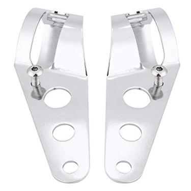 Imagem de RiToEasysports Suportes de Montagem de Farol Modificados para Motocicleta, Kit de Braçadeira de Tubo de Garfo de Ferro Forjado para Chopper Cafe Racer de 33-43 Mm, Inclui Parafusos e Porcas para (#02)