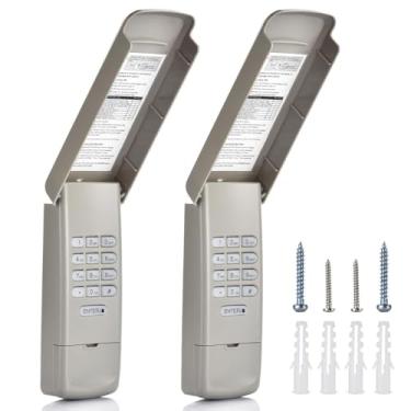 Imagem de Pacote com 2 unidades de teclado abridor de porta de garagem compatível com LiftMaster 877MAX Chamberlain LiftMaster Craftsman abridores de porta de garagem desde 1993, teclado sem fio entrada sem