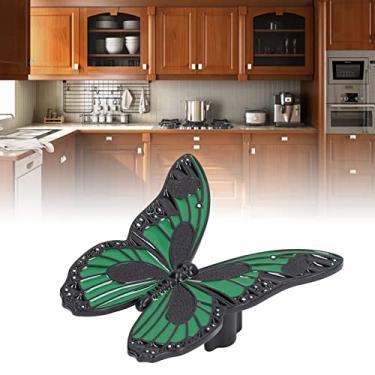 Imagem de Puxador de borboleta de liga de zinco, puxador de armário de gaveta minimalista moderno, ferragens para móveis, para gavetas, armários, portas de guarda-roupa (verde)