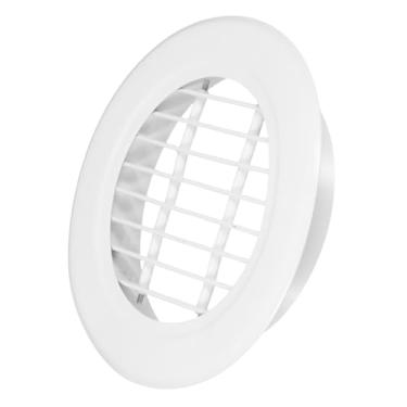 Imagem de PATIKIL Saída de ar redonda de 17,78 cm, capa de grade de grelha única de liga de alumínio Soffit Ventilação HVAC para teto parede telhado banheiro cozinha garagem duto galpão garagem, branco
