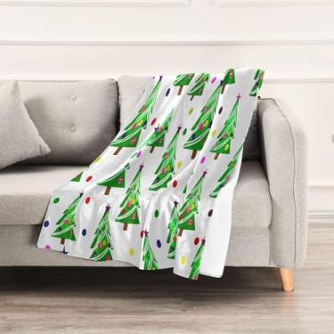 Imagem de Wassud Cobertores e mantas de Natal 152 x 228 cm com árvores de Natal para sofá, cobertores quentes aconchegantes de lã de pelúcia para cama, sofá, cadeira, decoração de casa
