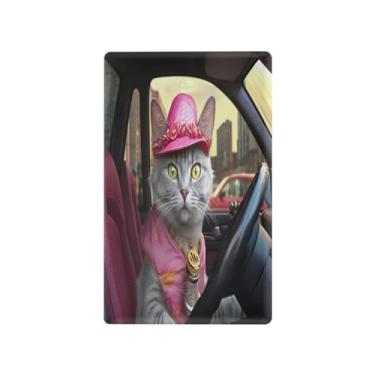 Imagem de Wassud Placa de cobertura para interruptor de luz, 1 capa de tomada em branco, placa de parede para dirigir gatos (7) decoração decorativa de casa, sala de estar, quarto, decoração