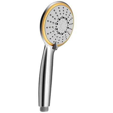 Imagem de YYBOES Chuveiro cabeça de chuveiro filtro de chuveiro elétrico cabeça de chuveiro de alta pressão três orifícios ajustáveis de silicone vermelho, azul, prata e dourado