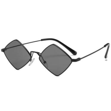 Imagem de Óculos de sol retrô de metal, irregular, masculino e feminino, para dirigir e viajar ao ar livre, UV400 (preto e cinza)