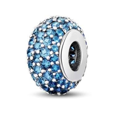 Imagem de 1 peça, prata, moderno, cinco fileiras de espaçador azul, miçangas, berloque, ajuste faça você mesmo, joias combinando e presente de decoração de roupa diária para mulheres