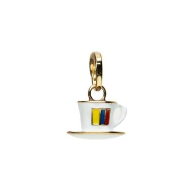 Imagem de SITOS Colombia Coffee Cup Charm Necklace Pendant – Prata | Aço inoxidável | Serve para colares, pulseiras ou brincos de argola (xícara de café, prata)
