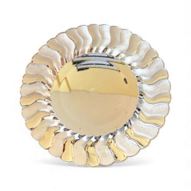 Imagem de Kit 4 Pratos para Festa Prata Brilhoso Acrílico 25cm - 000027343E, Pra