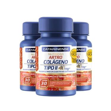 Imagem de Kit 3 Colágeno Tipo 2 40Mg Uc-Ii Catarinense 30 Cápsulas