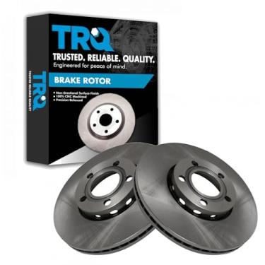 Imagem de TRQ Conjunto de par de rotores de freio a disco dianteiro para Audi 1992-1994 Audi 100/1992-1994 Audi 100 Quattro / 1996-2006 Audi A4 / Audi A4 Quattro 1996-2006 / VW Passat 1998-2005