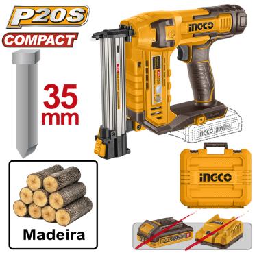 Imagem de Pinador Pregador Pneumático 18ga modelo "F" 10 a 35mm a Bateria 20v Bivolt