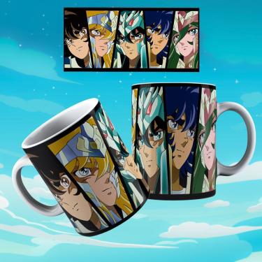 Imagem de Caneca De Porcelana 325ml Animes Decorada Cavaleiros Do Zodíaco 2