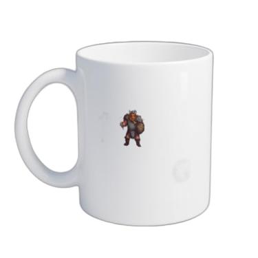 Imagem de Caneca Xícara de Café Porcelana 300ml Design Pixel Art Viking