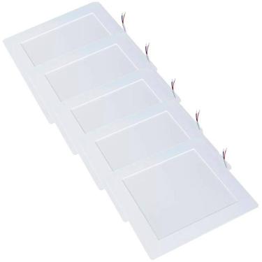 Imagem de Kit 5 Luminária Plafon Led Quadrado Embutir 24W 4000K - Noll