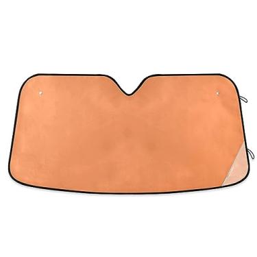 Imagem de Escudo solar de carro gradiente de tom saturado rico pêssego, persianas de janela de carro, acessórios de verão para carro