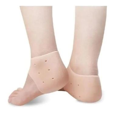 Imagem de Protetor Para Calcanhar em Silicone, Meia Palmilha Ortopédica, Bege, Tamanho Único, para Tratamento de Esporão e Rachaduras