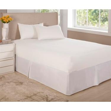 Imagem de Confecções Elba, Jogo De Lençol Cama Casal King 3 Pçs Algodão Percal 150 Fios Cor:Branco