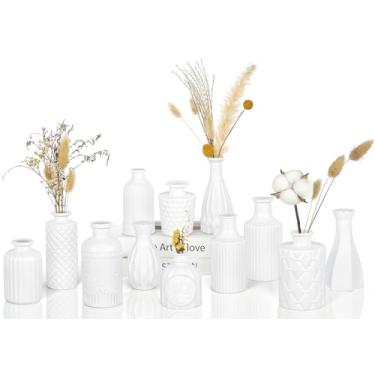 Imagem de TBWIND Conjunto de 12 vasos de vidro brancos