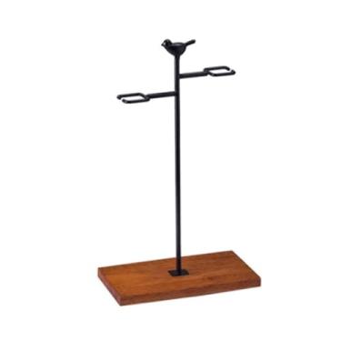 Imagem de LNQKJXIIA Boutiques US Suporte de vidro de vinho de madeira maciça, suporte de exibição suspenso de cabeça para baixo para armários, escorredor de pratos de sala de estar (preto)