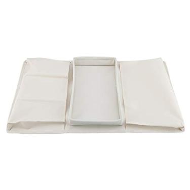 Imagem de GLOGLOW Organizador de Apoio de Braço para sofá Caddy Com Porta-copos, Tecido Oxford de Poliéster 600D, 7,5 X 12,2 Polegadas, 3 Bolsos de Armazenamento Pequenos e 1 Grande, Suprimentos de (Bege)
