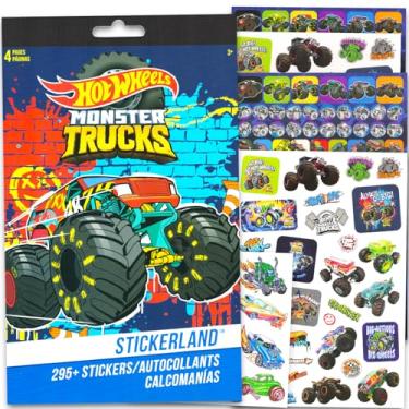 Imagem de Hot Wheels Stickers Party Favors Set for Kids - Monster Truck Sticker Pack with 4 Sheets with 295+ Stickers Plus Tattoos | Hot Wheels Monster Truck Party Favors
