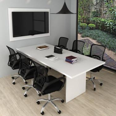 Imagem de Conjunto de Escritório com Mesa de Reunião 220cm e Painel Suspenso até