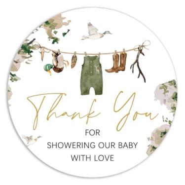 Imagem de Whaline 200 peças de roupas de chá de bebê, adesivos de agradecimento, roupas de bebê, pato, pato, etiqueta adesiva, decalque para meninos e festas de aniversário, decoração de selagem, 5 cm
