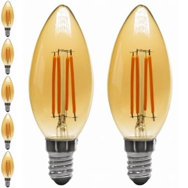 Imagem de Kit 7x Lâmpada Filamento LED C35 Vela E14 4W 2400K Bivolt