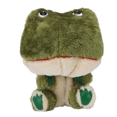 Imagem de Capa de cabeça de clube de sapo de desenho animado Capa de pelúcia protetora de animal engraçado com clipe de clube embutido para entusiastas de golfe Capa de cabeça de motorista