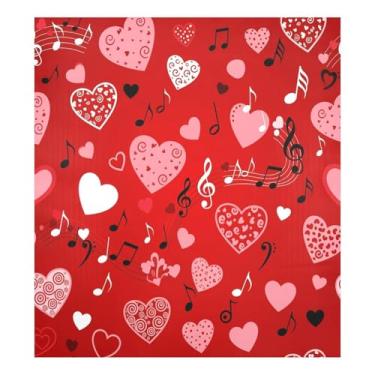 Imagem de Blueangle Dia dos Namorados corações notas musicais capa de ímã de lava-louças, decoração frontal da capa da máquina de lavar louça, adesivos de eletrodomésticos, adesivos de eletrodomésticos, 58 cm C