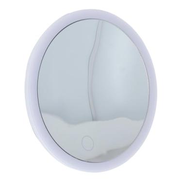 Imagem de Dioche Espelho de Maquiagem Ampliador 30X Com Luz LED Espelho de Maquiagem Portátil para Viagem Com Ventosa para Banheiro, Vaidade Doméstica, Vidro ABS, Bateria de 1500mAh (Branca)