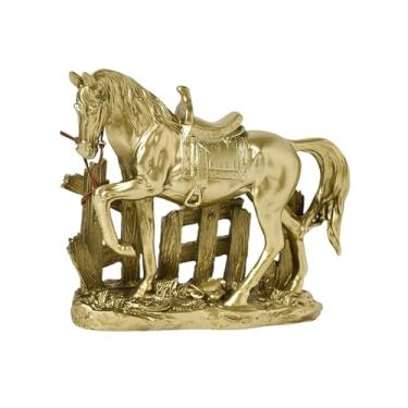 Imagem de IEUDNS Estatueta de cavalo em resina, escultura de animal, obra de arte decorativa, estátua de cavalo, ornamento para estante, mesa de escritório, sala de