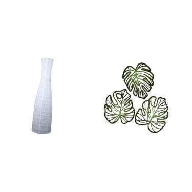 Imagem de Whtkoph Protetor Minimalista de Abajur de Chão em Papel com Folhas de Palmeira, Decoração de Parede em Madeira, Arte Tropical Criativa