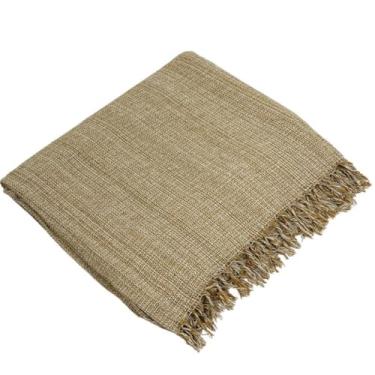 Imagem de Manta de Sofá Gigante 210x120cm em Algodão – Manta Artesanal para Sofá e Cama Decorativa(Amarelo Mesclado)