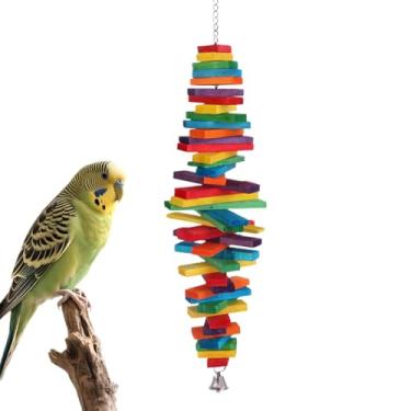 Imagem de Brinquedos para Conures, Balanço de Forrageamento de Interativo e Ajustável, Balanço de Ajustável destinado a Aves, para Lovebird, Cockatiel, Arara, Mainá, Pardal, Casa e Gaiola