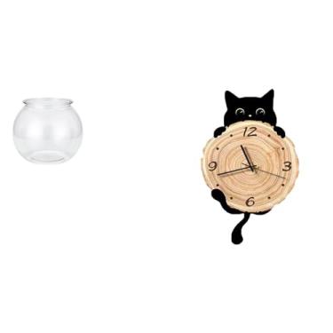 Imagem de Whtkoph Um Vaso Transparente em Formato de Aquário E Um Relógio de Parede Leve, Ideais para Decorar O Quarto, a Sala de Estar, O Escritório Ou a Mesa de Traba