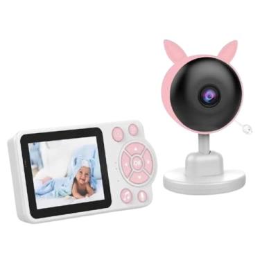 Imagem de Babá Eletrônica Com Monitor Colorido Baby Monitor Segurança Infantil Kids Sem Fio, Câmera e Tela LCD Com Musica de Ninar Control de Temperatura (Rosa)