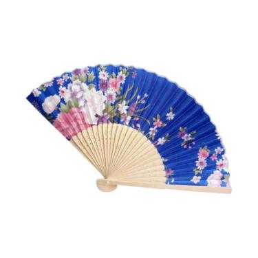 Imagem de Leque De Seda Vintage Estilo Chinês Japonês Com Padrão Floral Para Dec