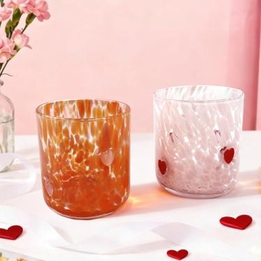 Imagem de LAIAMER Copos de suco de coração para namorados