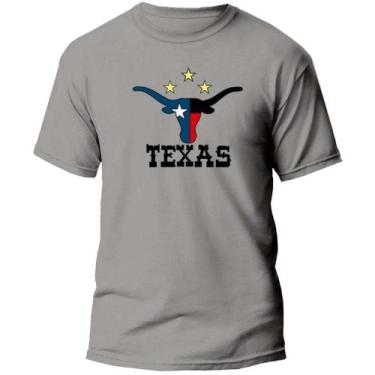 Imagem de Camisa Camiseta Rodeio Country Masculino 100% Algodão Texas Farm, Cinz