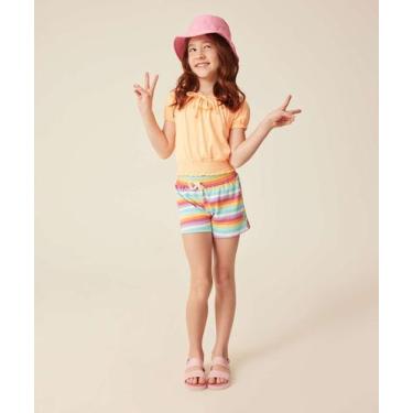 Imagem de Blusa Infantil Ciganinha Amarração Marisa Tam 4 a 10-03106, Laranja ne