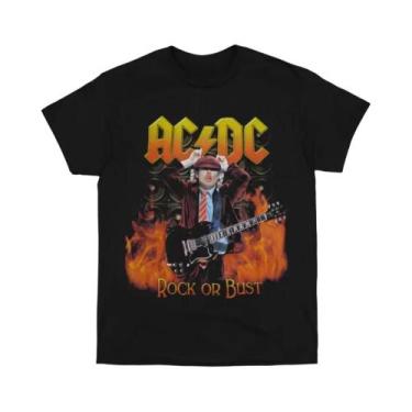 Imagem de Camiseta Unissex Oversized De Algodão AC/DC Band Hip Hop Rapper Manga 