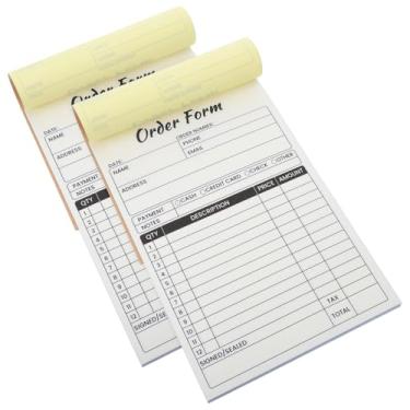 Imagem de jojofuny Livro de recibos de formulários de pedido de 2 peças - Livro de faturas de 2 partes para pequenas empresas para pequenas empresas indústria de restaurantes 20 x 13 cm