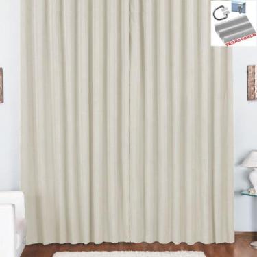 Imagem de Cortina Pryme 4 Metros Sala Quarto em Oxford para Trilho Comum - Palha