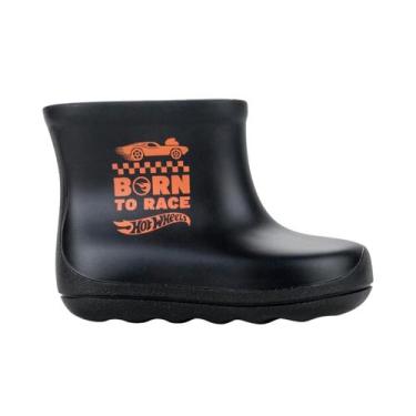 Imagem de Galocha Mattel Fall Rain Hot Wheels Barbie Infantil Borracha, Preto, 2