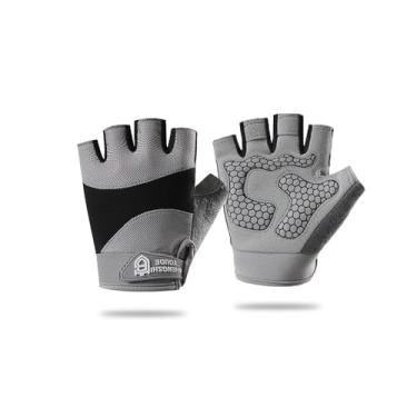 Imagem de Luvas de ginástica – sem dedos, luvas de treino respiráveis para levantamento de peso, ciclismo e mais (preto)